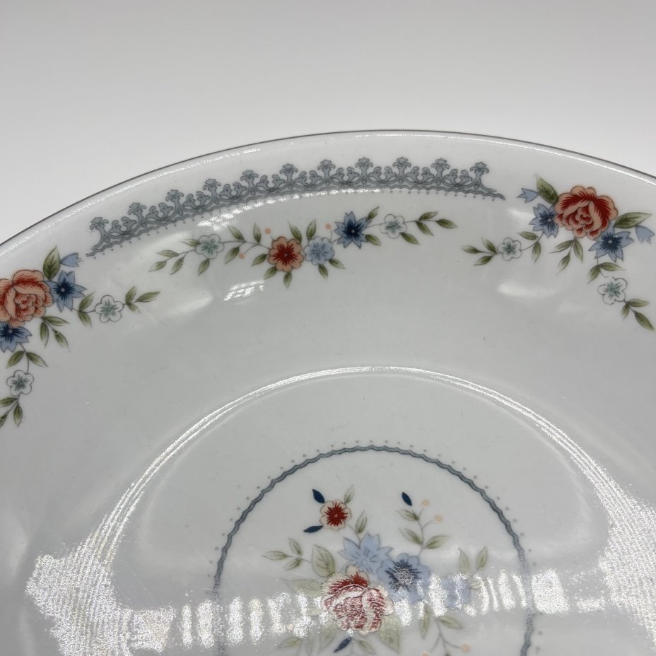 Набор из 7 суповых тарелок с цветочным декором, Dynasty Fine China, фарфор, деколь, золочение, Китай, 1970-1990 гг., Китай