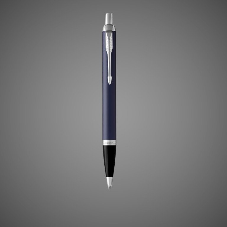 Шариковая ручка Parker IM Metal Matte Blue CT, стержень: M, цвет чернил: blue, в подарочной упаковке., Лаки и смолы: лак, латунь