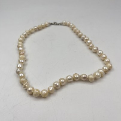 Колье винтажное перламутрового оттенка, натуральный жемчуг, сплав металлов