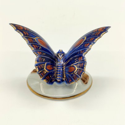 Статуэтка "Бабочка", фарфор, роспись, золочение, Рижский фарфорово-фаянсовый завод, СССР, 1950-1960 гг.