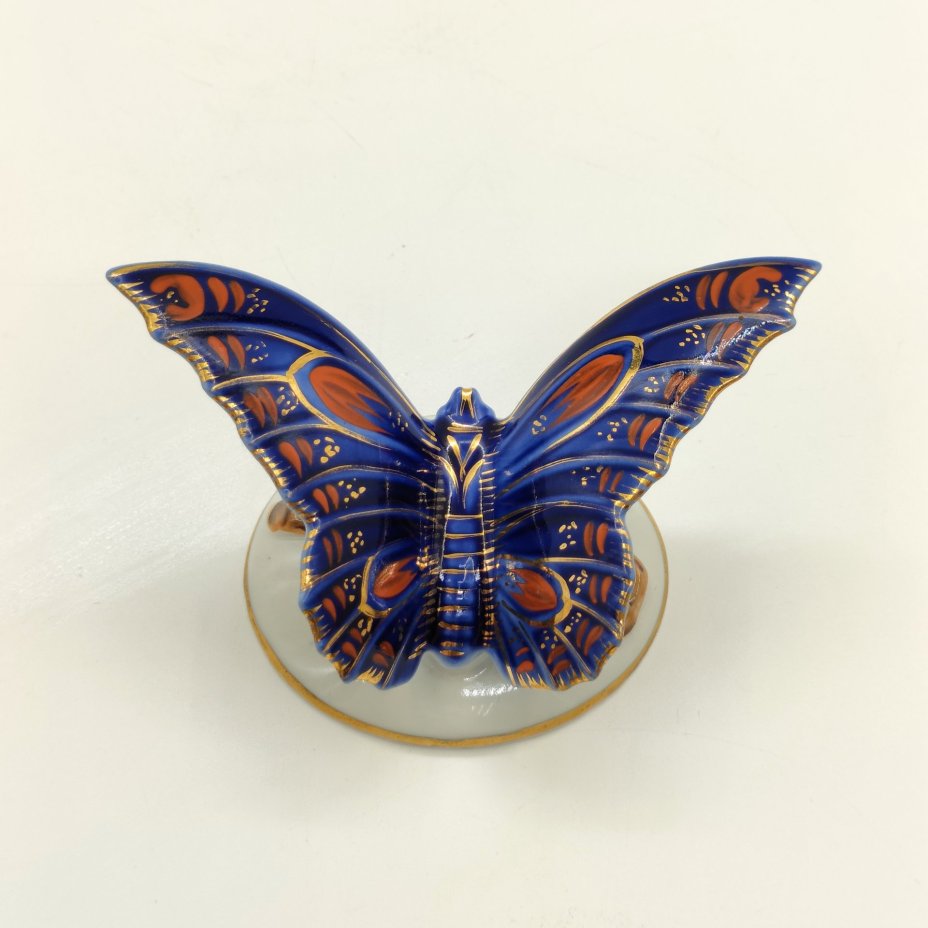 Статуэтка "Бабочка", фарфор, роспись, золочение, Рижский фарфорово-фаянсовый завод, СССР, 1950-1960 гг.