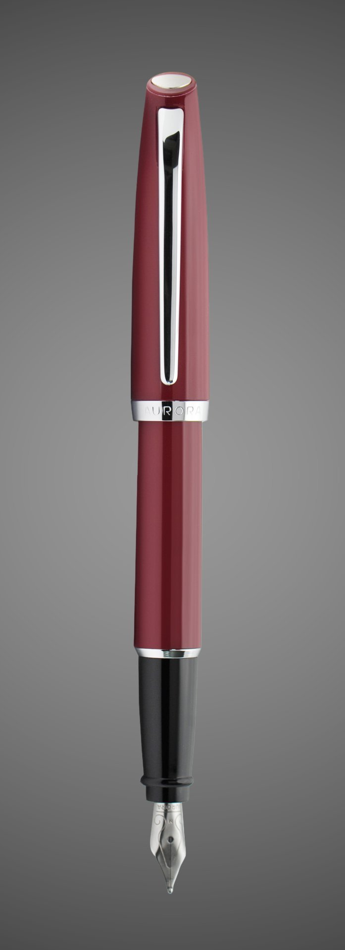 Перьевая ручка Aurora Style Resin, burgundy resin GT, , перо - F, в подарочной коробке, Лаки и смолы: смола, хром