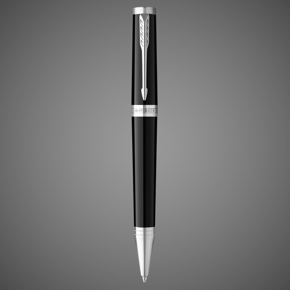 Шариковая ручка Parker "Ingenuity Black CT" стержень:M, цвет чернил: black, в подарочной упаковке., Покрытия: PVD-покрытие, лак, легированная сталь