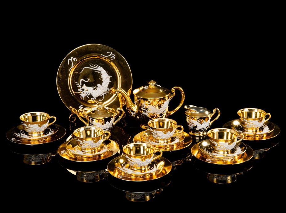 Чайный сервиз "Золотой дракон" на 6 персон (21 предмет)