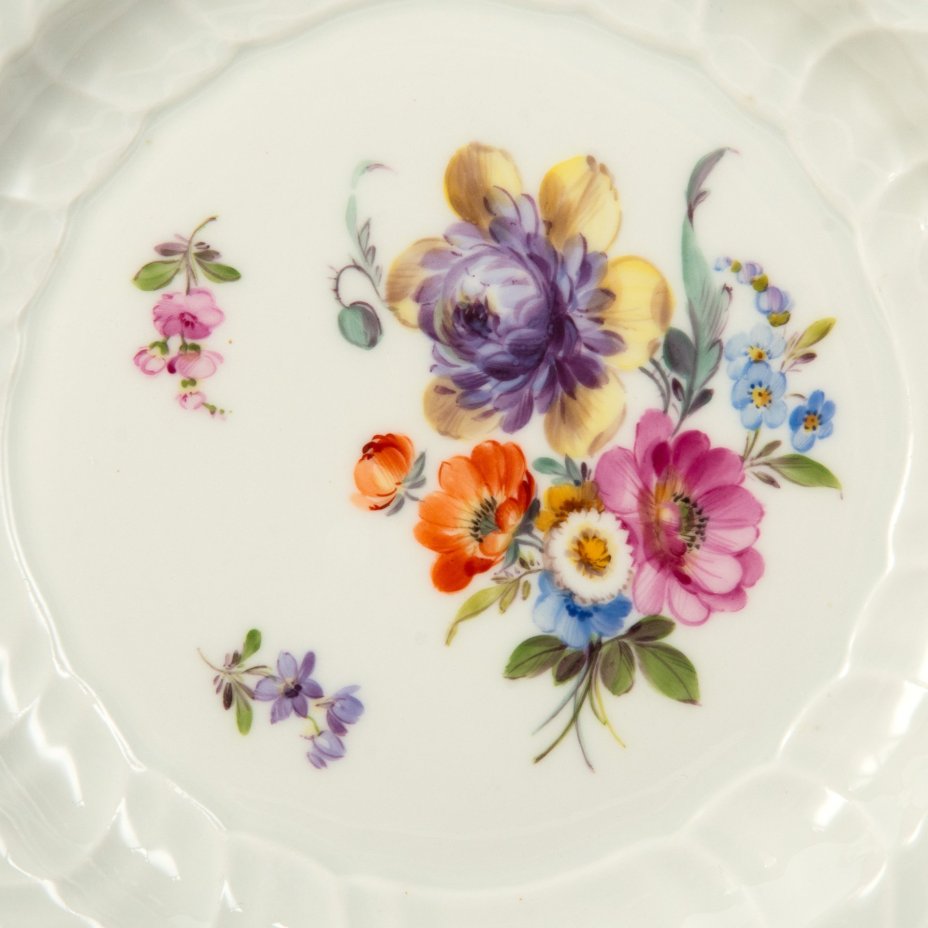 Тарелка десертная (пирожковая) "Мейсенский букет", Meissen (Мейсенский фарфор)