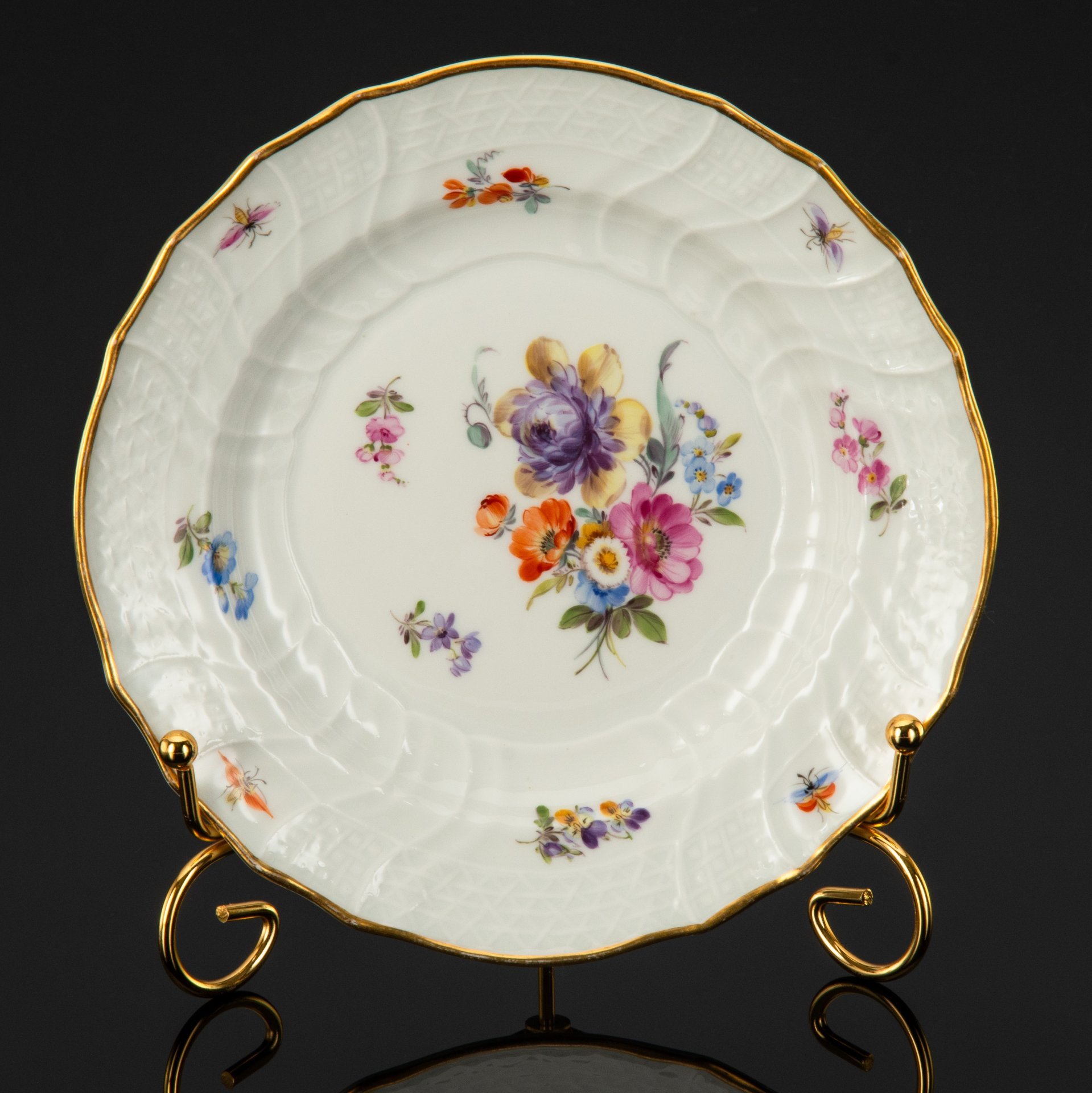 Тарелка десертная (пирожковая) "Мейсенский букет", Meissen (Мейсенский фарфор)