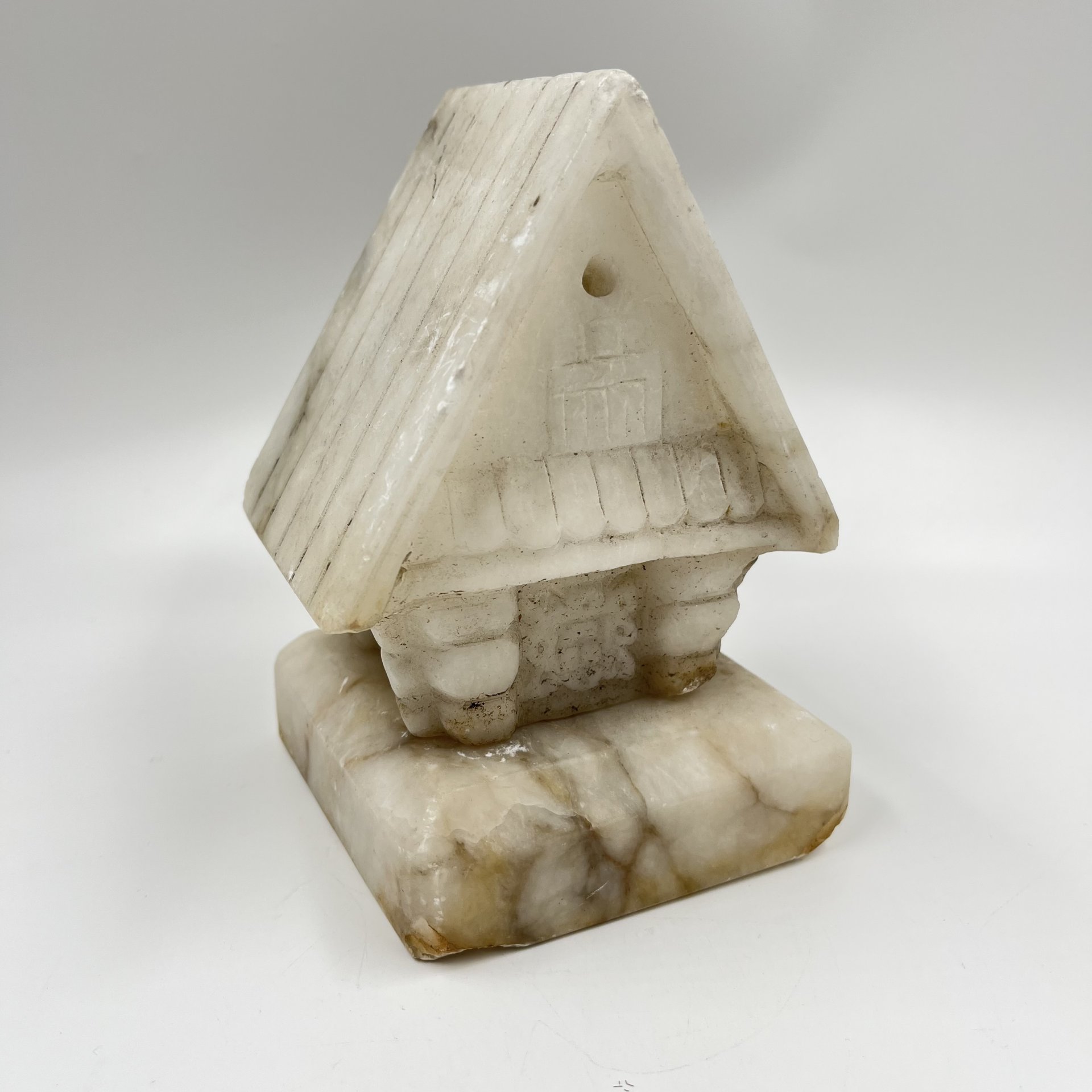 Мраморный ночник "Деревенский домик", мрамор, СССР, 1970-1980 гг.