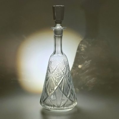 Штоф с рельефным декором, хрусталь, алмазная грань, СССР, 1980-1990 гг.