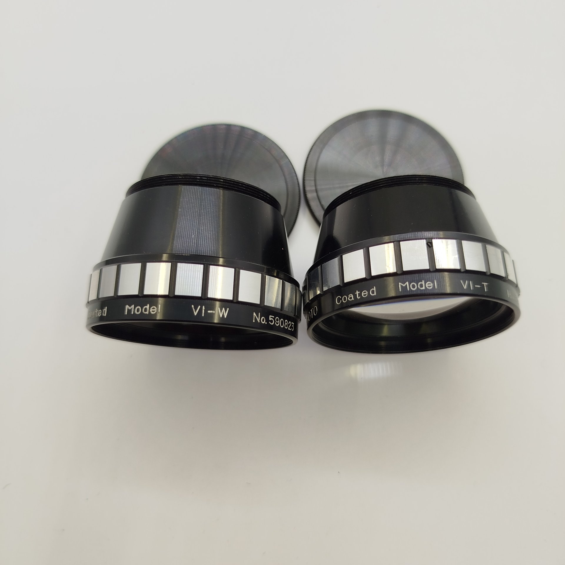 Набор из двух объективов Accura (широкоугольный и телеобъектив) в родной упаковке, металл, кожа, стекло, Япония, 1980-2000 гг.