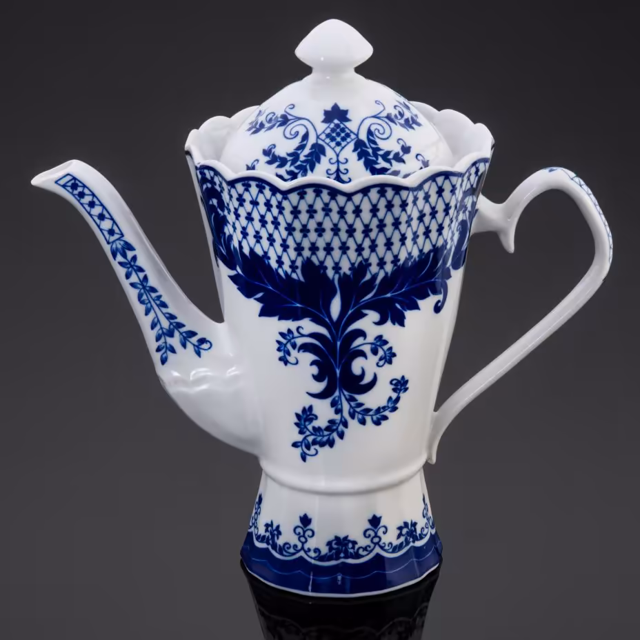 Кофейник с растительным декором, Коростенский фарфоровый завод (КФЗ)