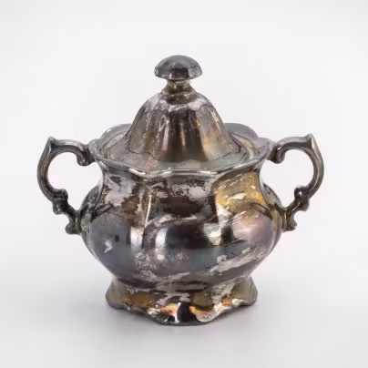 Сахарница с фигурными ручками и рифлёным дольчатым туловом, "Kallmeyer&Harjes"