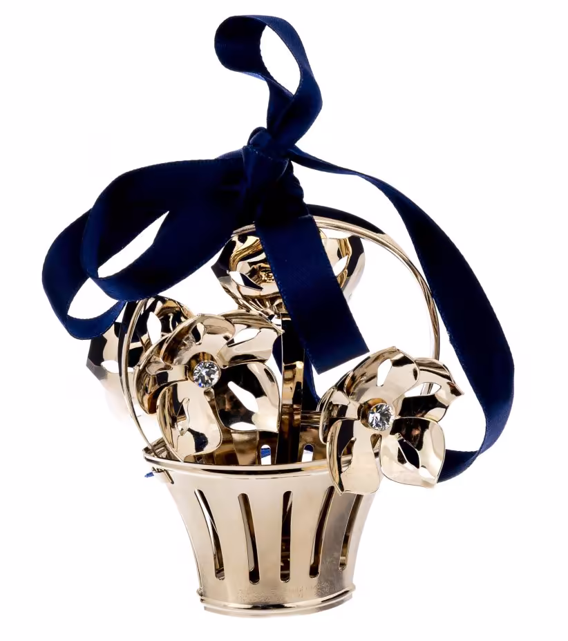 Игрушка елочная "Корзина цветов", металл, позолота, ювелирная фирма "Georg Jensen", Дания, 2008 г., Georg Jensen
