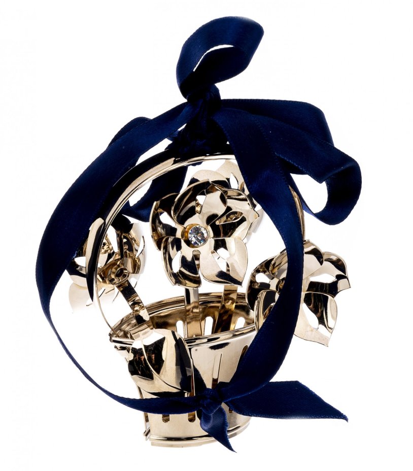 Игрушка елочная "Корзина цветов", металл, позолота, ювелирная фирма "Georg Jensen", Дания, 2008 г., Georg Jensen