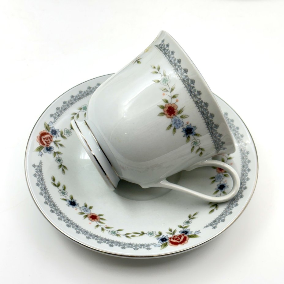 Набор из 3-х чайных пар с цветочным декором, Dynasty Fine China, Китай