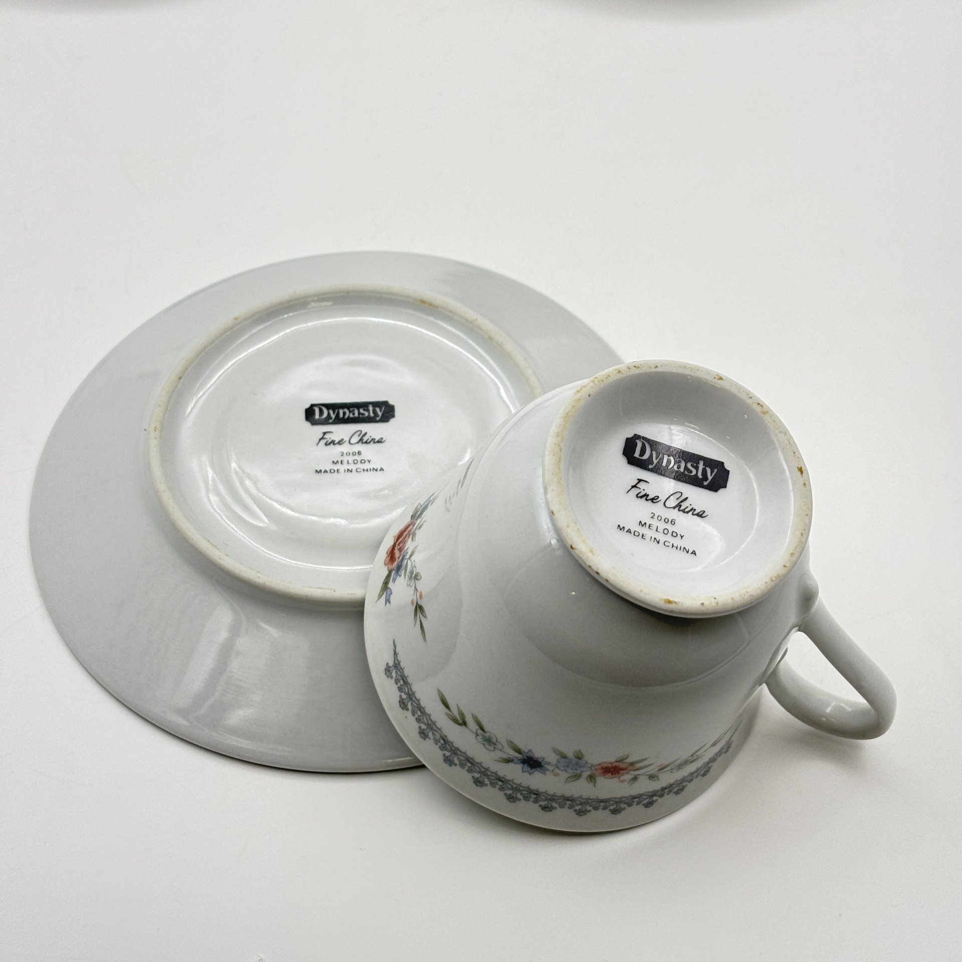 Набор из 3-х чайных пар с цветочным декором, Dynasty Fine China, Китай