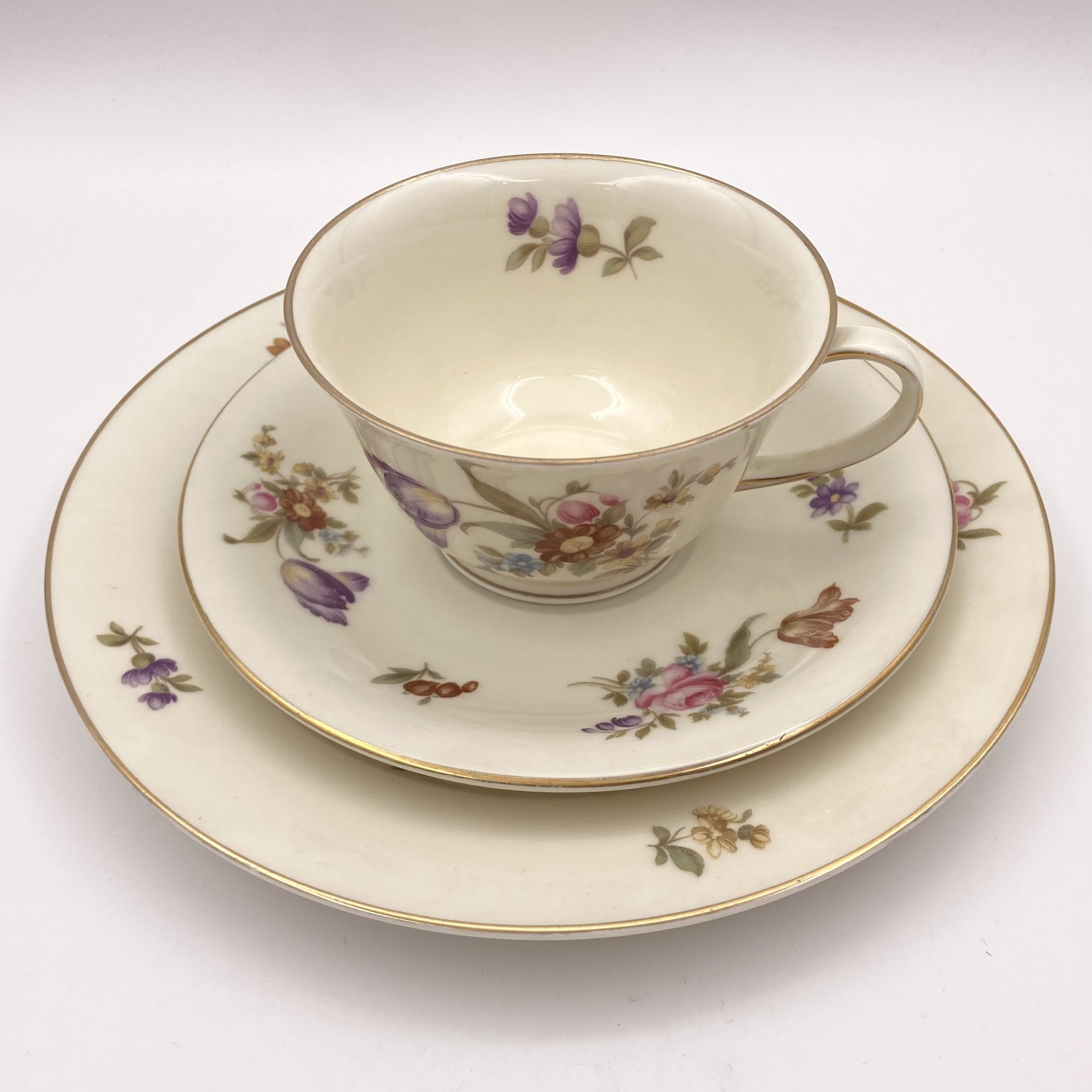 Чайное трио "Мейсенский букет", фарфор, деколь, золочение, Rosenthal (Розенталь), Германия, 1939-1956 гг., Rosenthal (Розенталь)