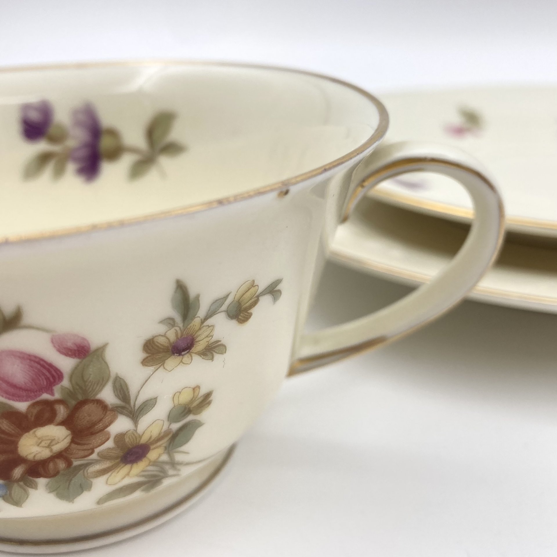 Чайное трио "Мейсенский букет", фарфор, деколь, золочение, Rosenthal (Розенталь), Германия, 1939-1956 гг., Rosenthal (Розенталь)
