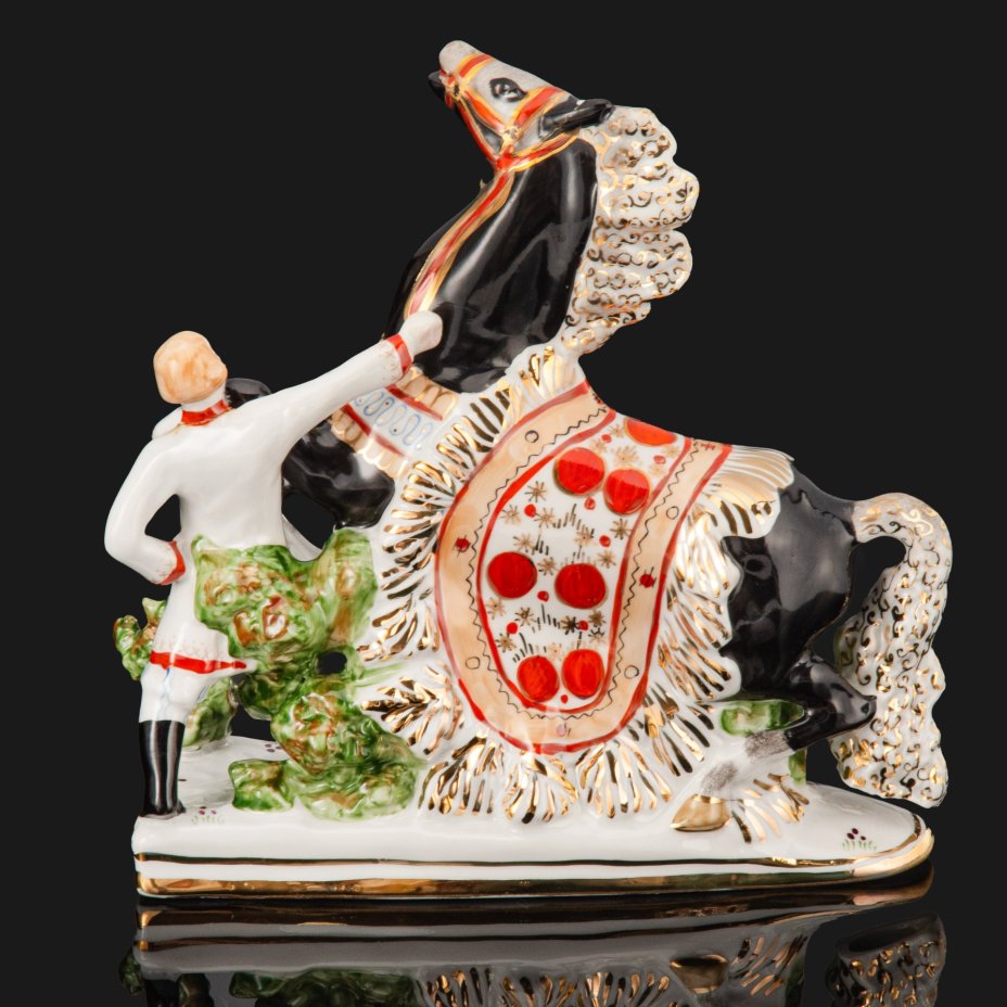 Статуэтка (фрагмент триптиха) "Конек-Горбунок", автор С.М. Орлов, Дмитровский фарфоровый завод (ДФЗ Вербилки)