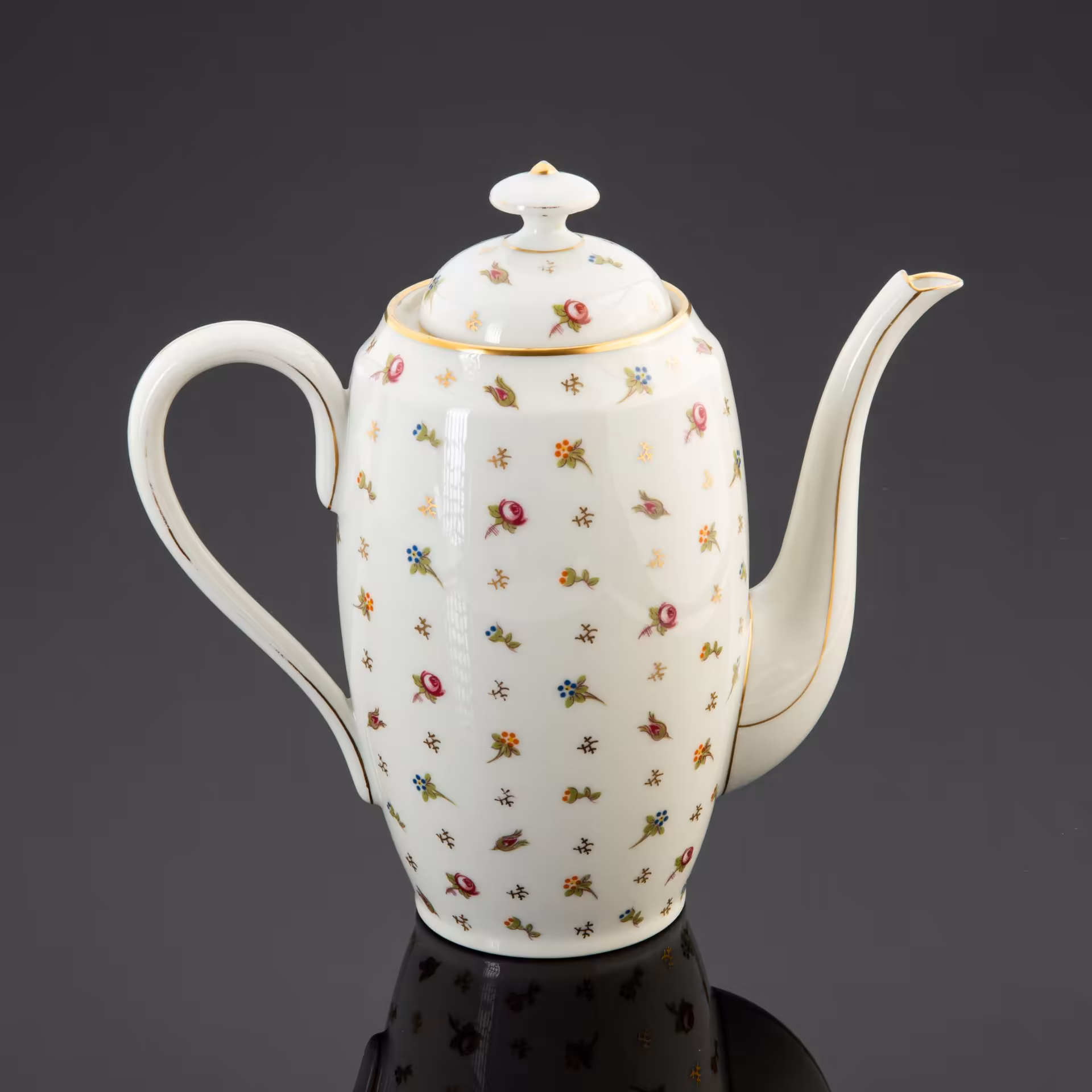 Чайник (кофейник) с цветочным декором, мануфактура LEGRAND & CO (Limoges), Limoges