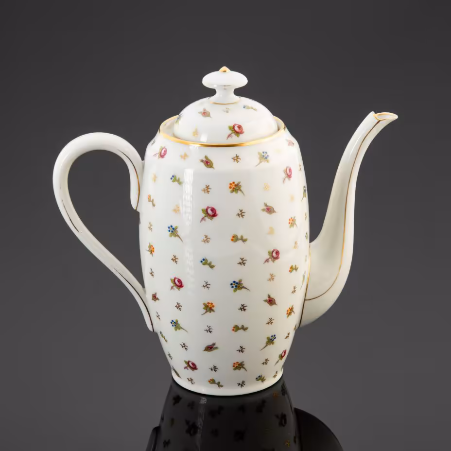 Чайник (кофейник) с цветочным декором, мануфактура LEGRAND & CO (Limoges), Limoges