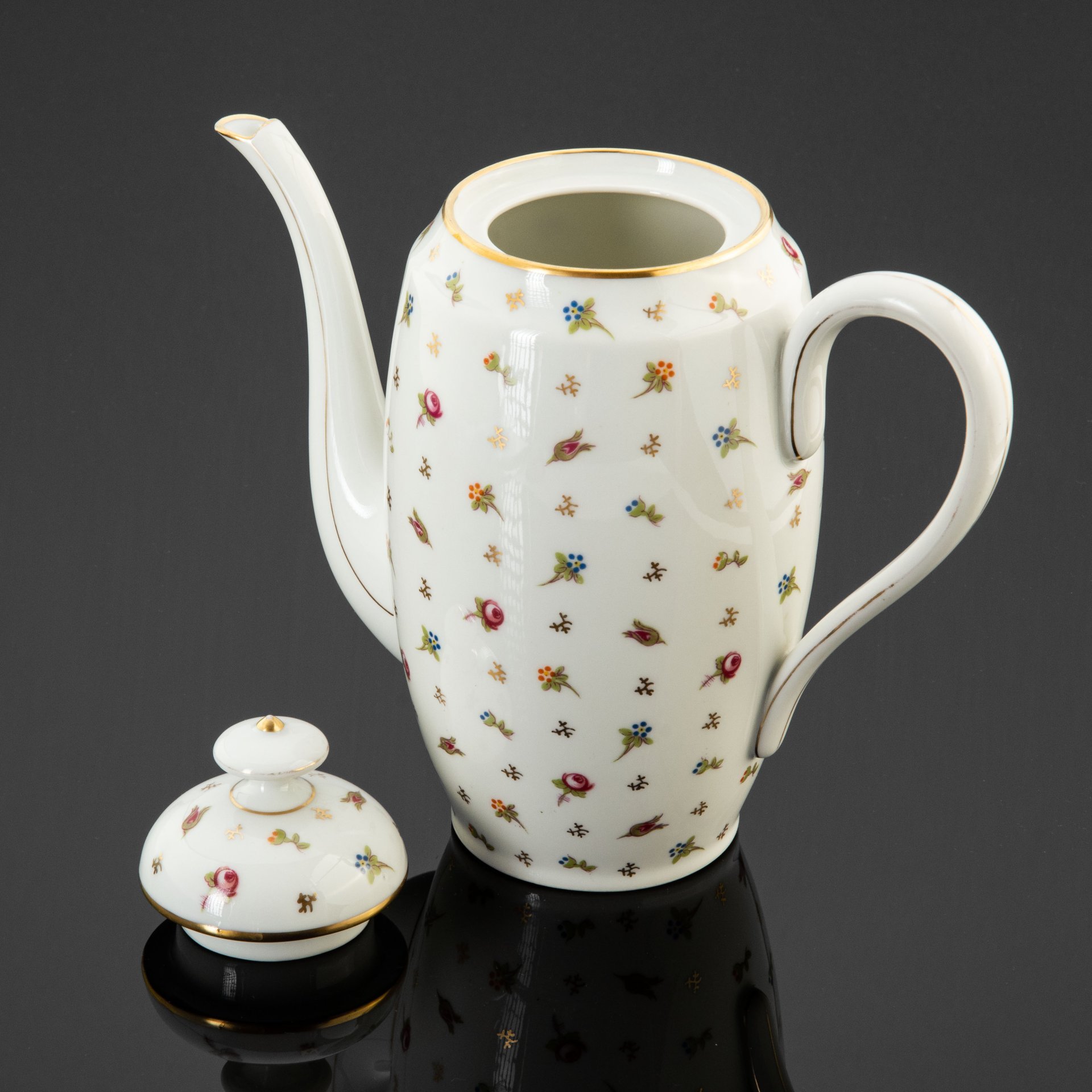 Чайник (кофейник) с цветочным декором, мануфактура LEGRAND & CO (Limoges), Limoges