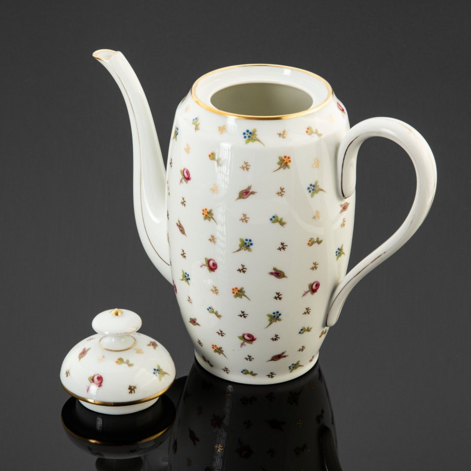 Чайник (кофейник) с цветочным декором, мануфактура LEGRAND & CO (Limoges), Limoges