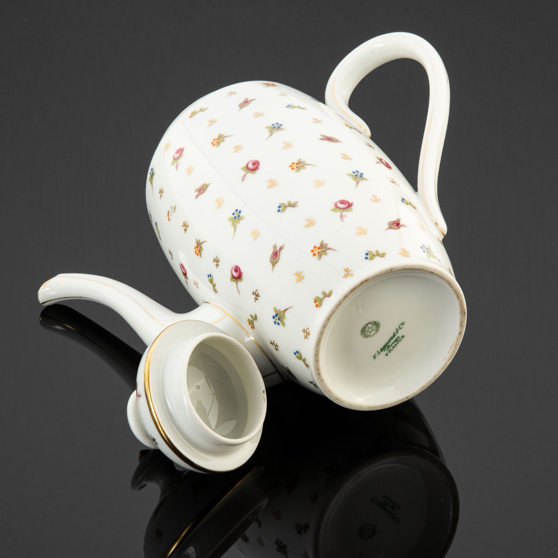 Чайник (кофейник) с цветочным декором, мануфактура LEGRAND & CO (Limoges), Limoges