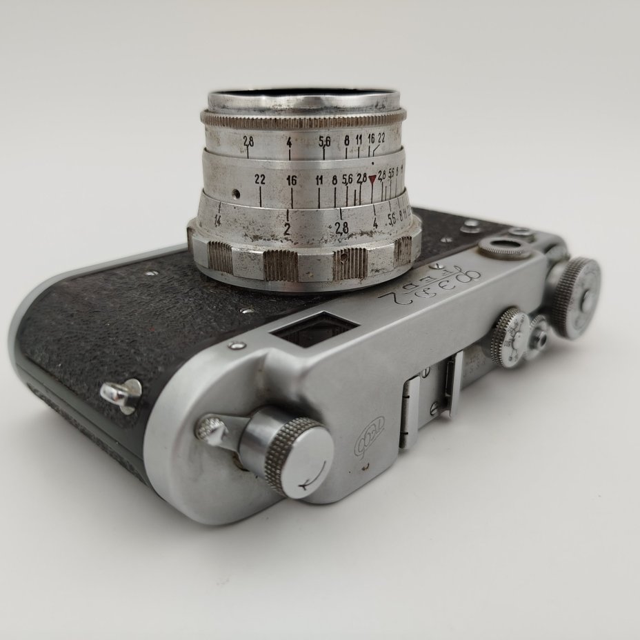 Фотоаппарат пленочный "ФЭД-2" с объективом "Индустар-26м" в оригинальном кофре, металл, пластик, стекло, кожа, Харьковский машиностроительный завод им. Дзержинского (ФЭД), СССР, 1955-1970 гг., Харьковский машиностроительный завод им. Дзержинского (ФЭД)