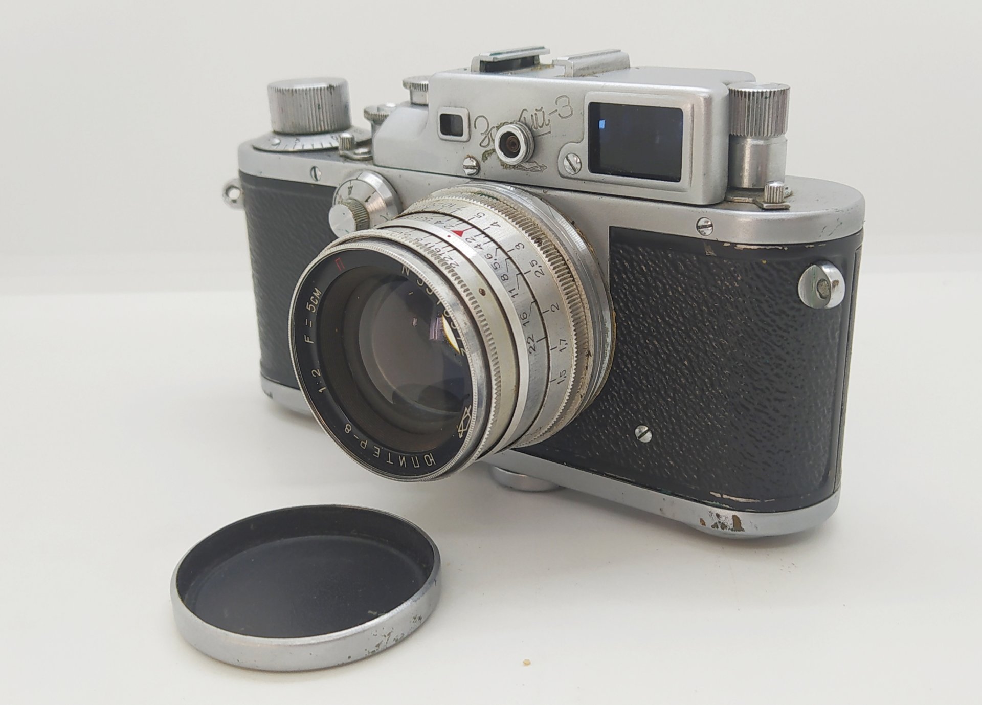 Фотоаппарат пленочный "Зоркий-3" с объективом "Юпитер-8" в оригинальном кофре и с инструкцией, Красногорский механический завод (КМЗ)