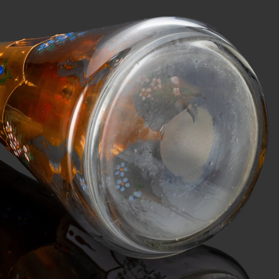 Графин с цветочным декором, стекло, роспись эмалями, золочение, Богемия, 1890-1920 гг.