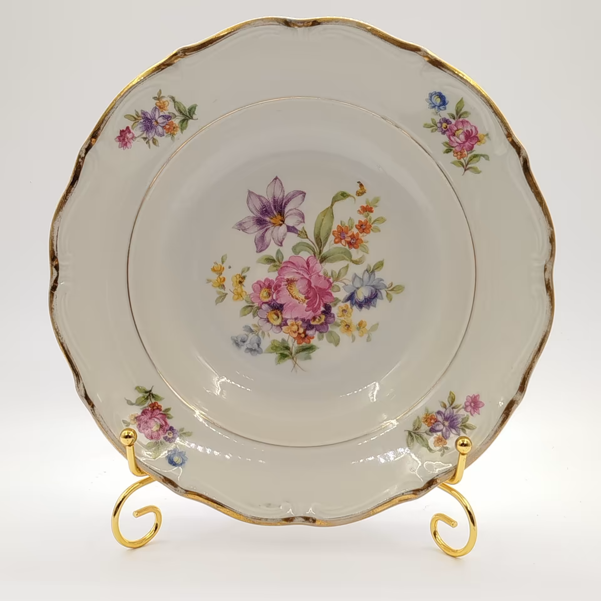 Тарелка суповая "Мейсенский букет", Tielsch Walbrzych
