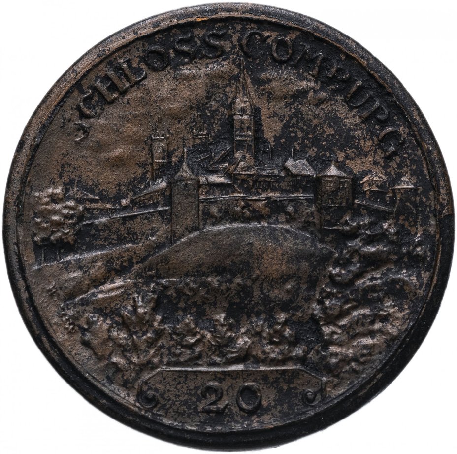 Медаль из фарфора "Крепость Комбург", Германия 1922
