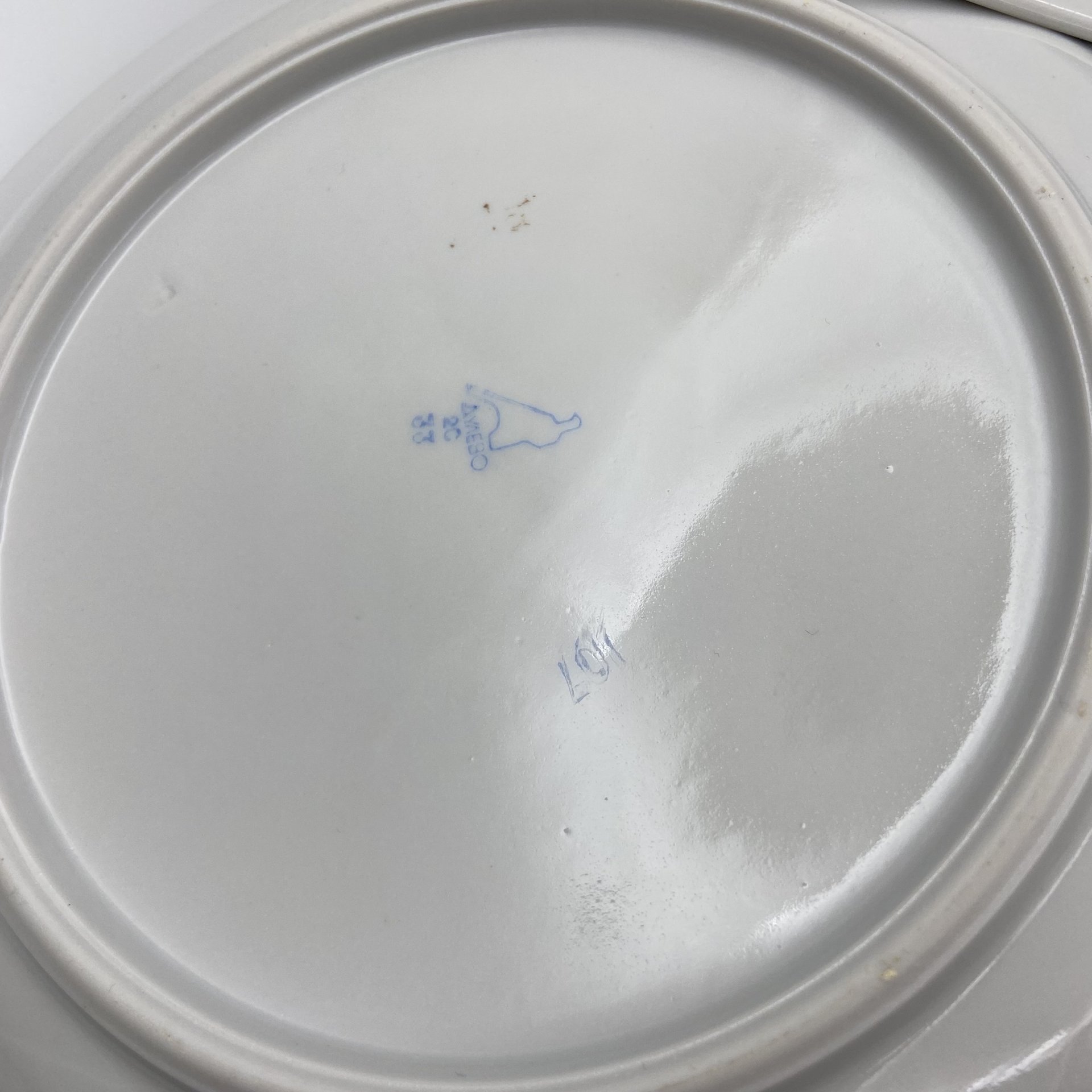 Набор тарелок на 3 персоны (3 обеденные и 3 суповые) с цветочным декором, фарфор, деколь, Дулевский фарфоровый завод (Дулёво), СССР, 1968-1991 гг.