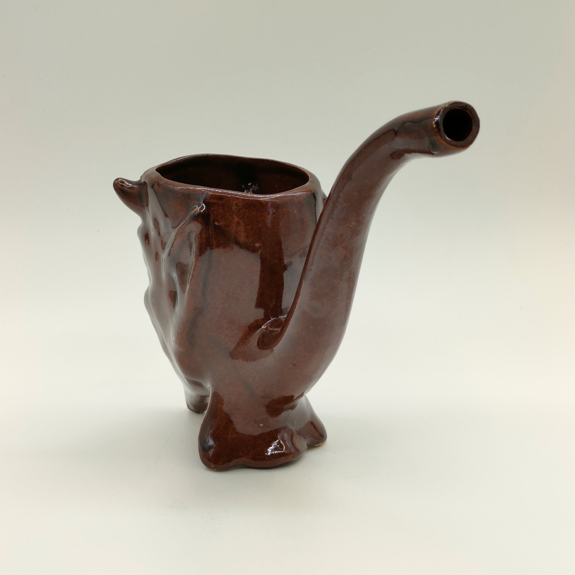 Кружка-поильник "Мефистофель", керамика, цветные поливы, СССР, 1970-1990 гг.