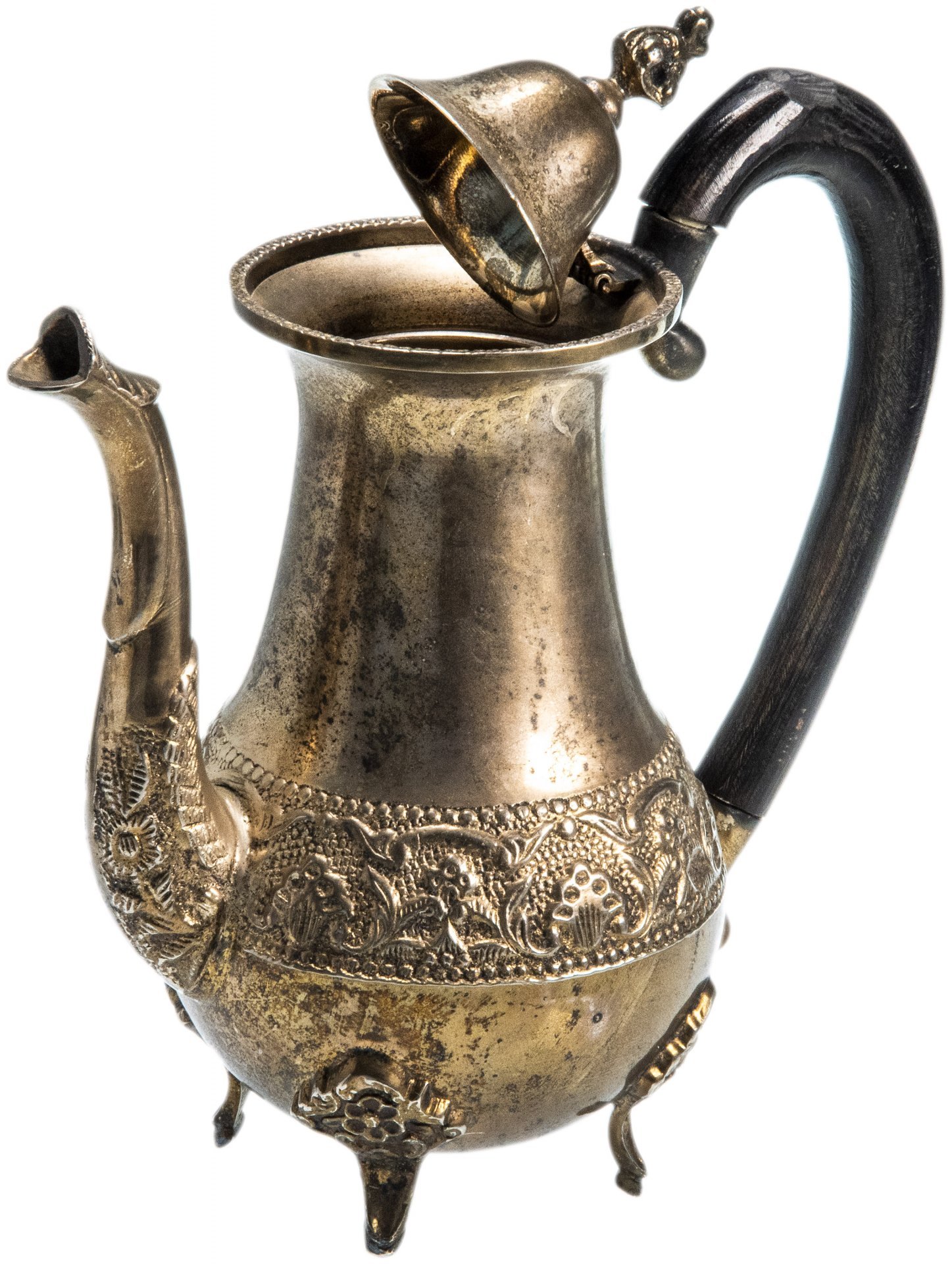 Кофейник на ножках, латунь с серебрением, Германия, 1910-1940 гг.
