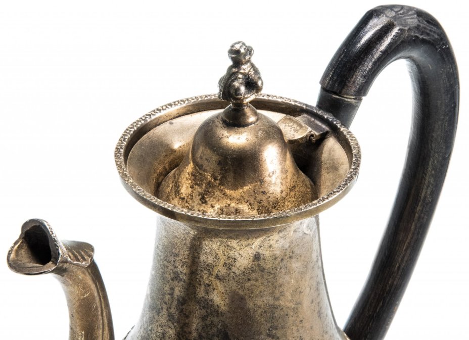 Кофейник на ножках, латунь с серебрением, Германия, 1910-1940 гг.