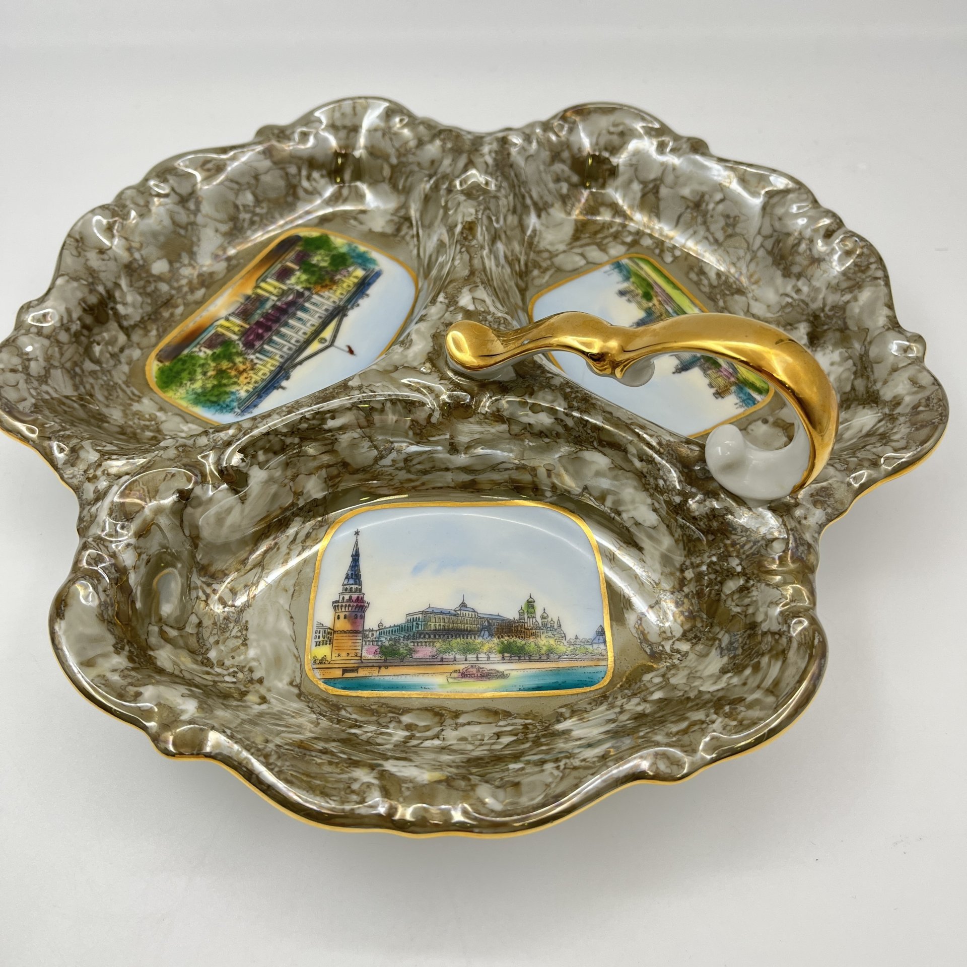 Менажница трехсекционная "Виды Москвы", Graf Von Henneberg Porzellan