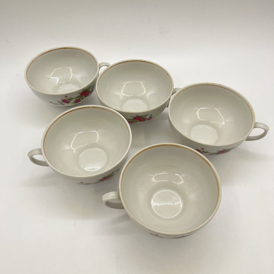 Набор из 5  чашек с цветочным декором