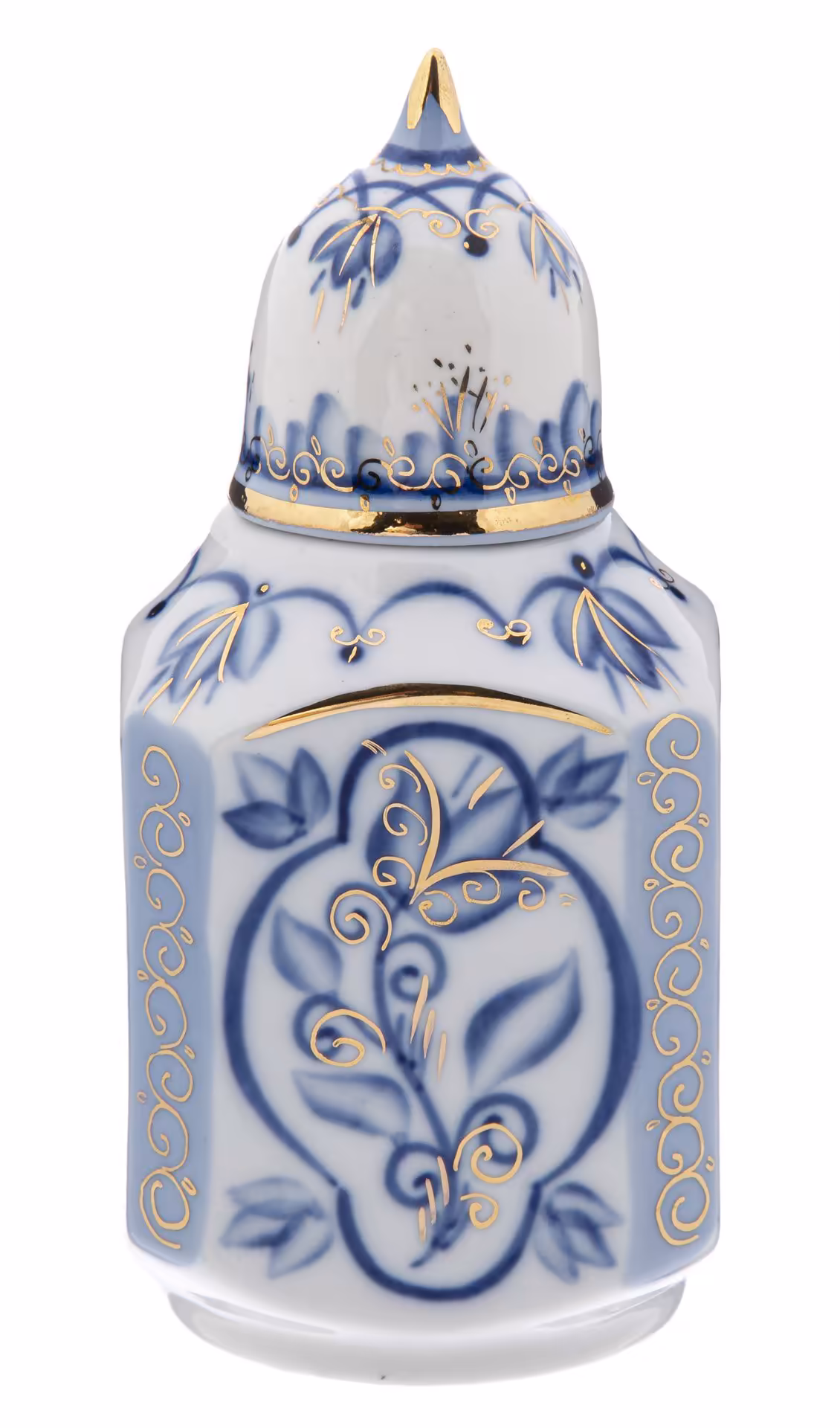 Чайница с растительным узором, фаянс, роспись, СССР, 1970-1990