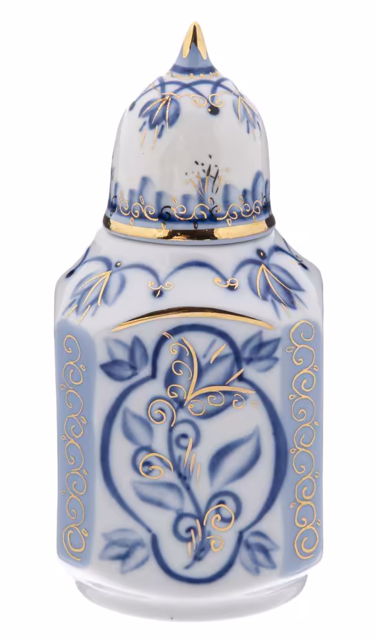 Чайница с растительным узором, фаянс, роспись, СССР, 1970-1990