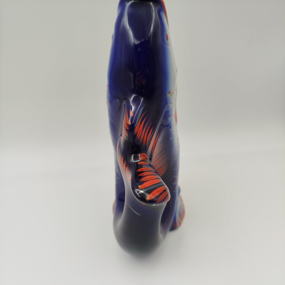 Набор для крепких напитков "Рыба" в подборе (штоф и 3 стопок), автор М.Д.Барамидзе, фарфор, роспись, Полонский завод художественной керамики (Полонное ЗХК), СССР, 1973-1991 гг.