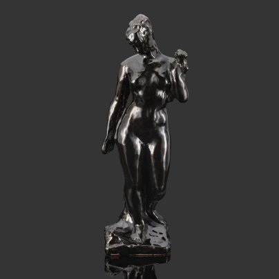 Скульптура "Обнаженная", скульптор Шульц Гавриил Александрович, керамика, поливы, Гжельский керамический завод, СССР, 1960-1970 гг.