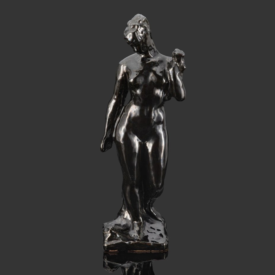 Скульптура "Обнаженная", скульптор Шульц Гавриил Александрович, керамика, поливы, Гжельский керамический завод, СССР, 1960-1970 гг.