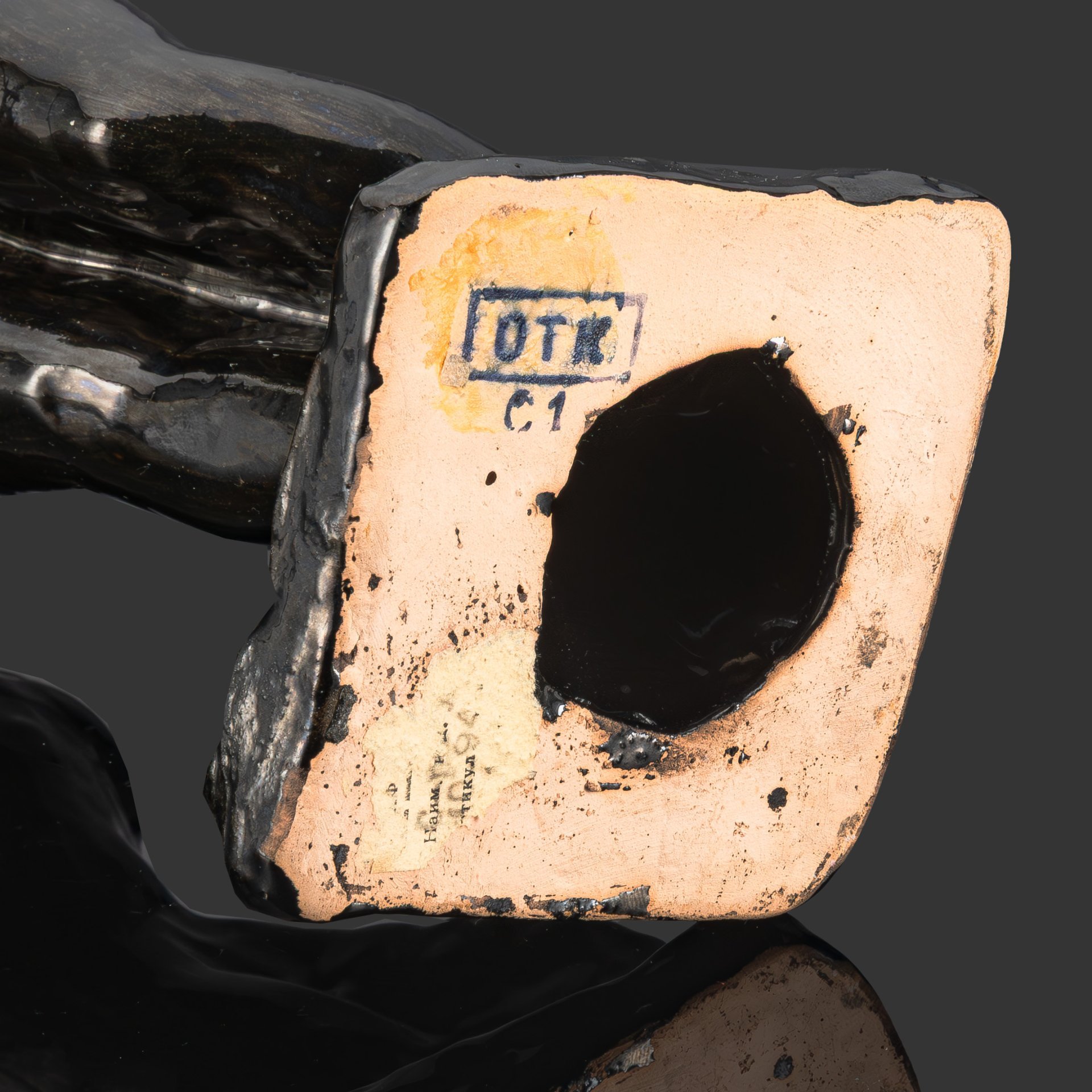 Скульптура "Обнаженная", скульптор Шульц Гавриил Александрович, керамика, поливы, Гжельский керамический завод, СССР, 1960-1970 гг.