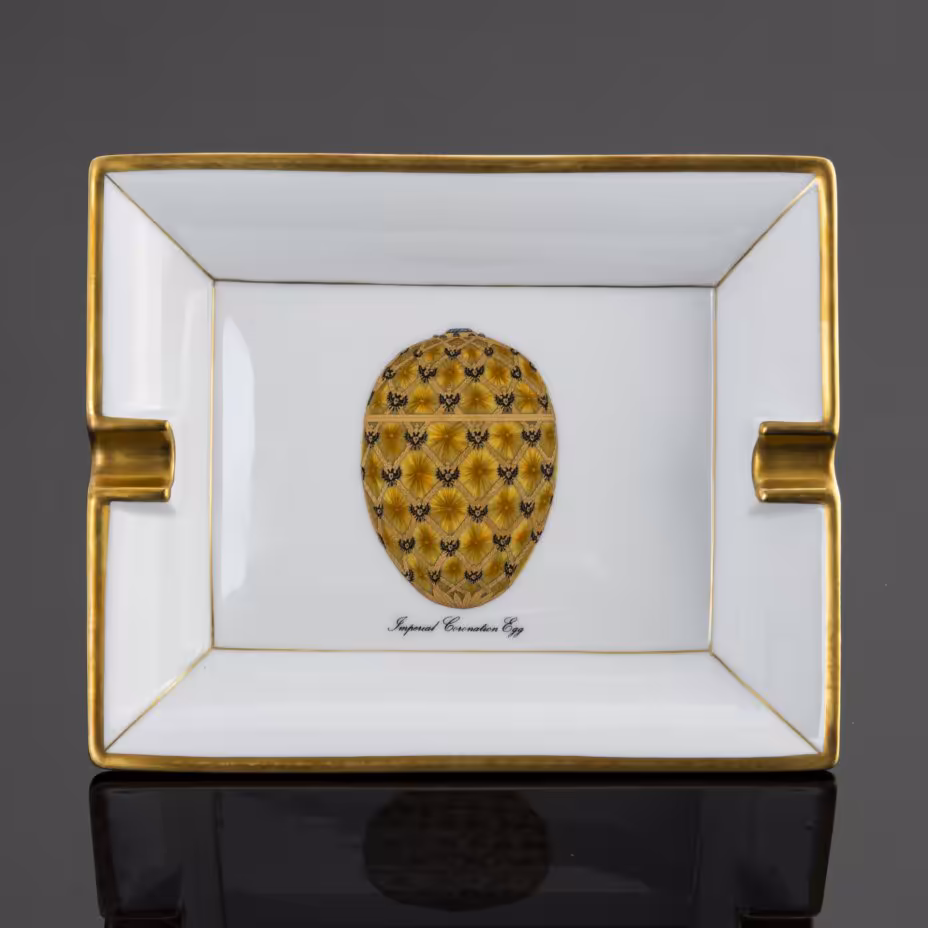 Пепельница с изображением коронационного пасхальнгого яйца "Imperial Coronation Egg" (в оригинальной коробке), Фаберже (Faberge)