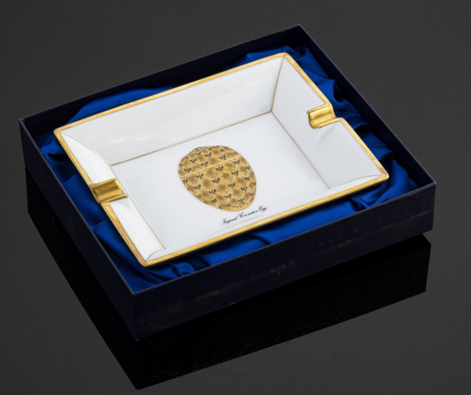 Пепельница с изображением коронационного пасхальнгого яйца "Imperial Coronation Egg" (в оригинальной коробке), Фаберже (Faberge)
