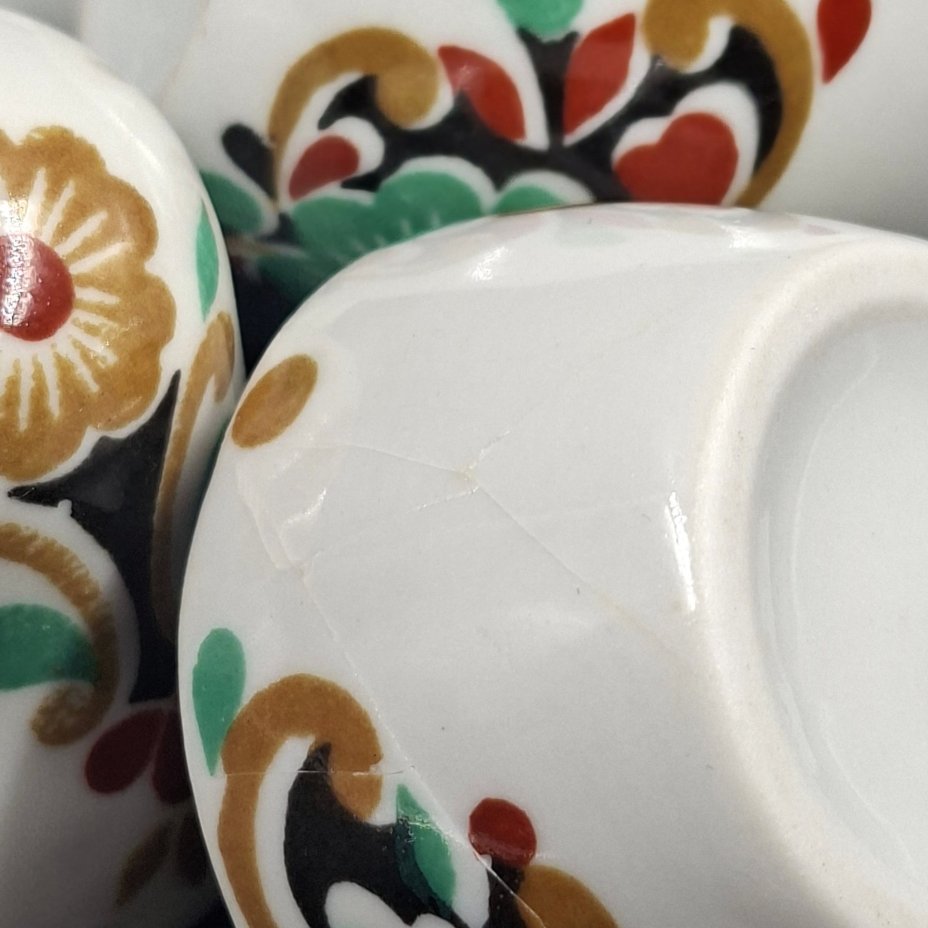 Набор для специй "Матрёшки" на подносе (перечница, солонка, горчичница), фарфор, деколь, Дмитровский фарфоровый завод (ДФЗ Вербилки), СССР, 1965-1991 гг.