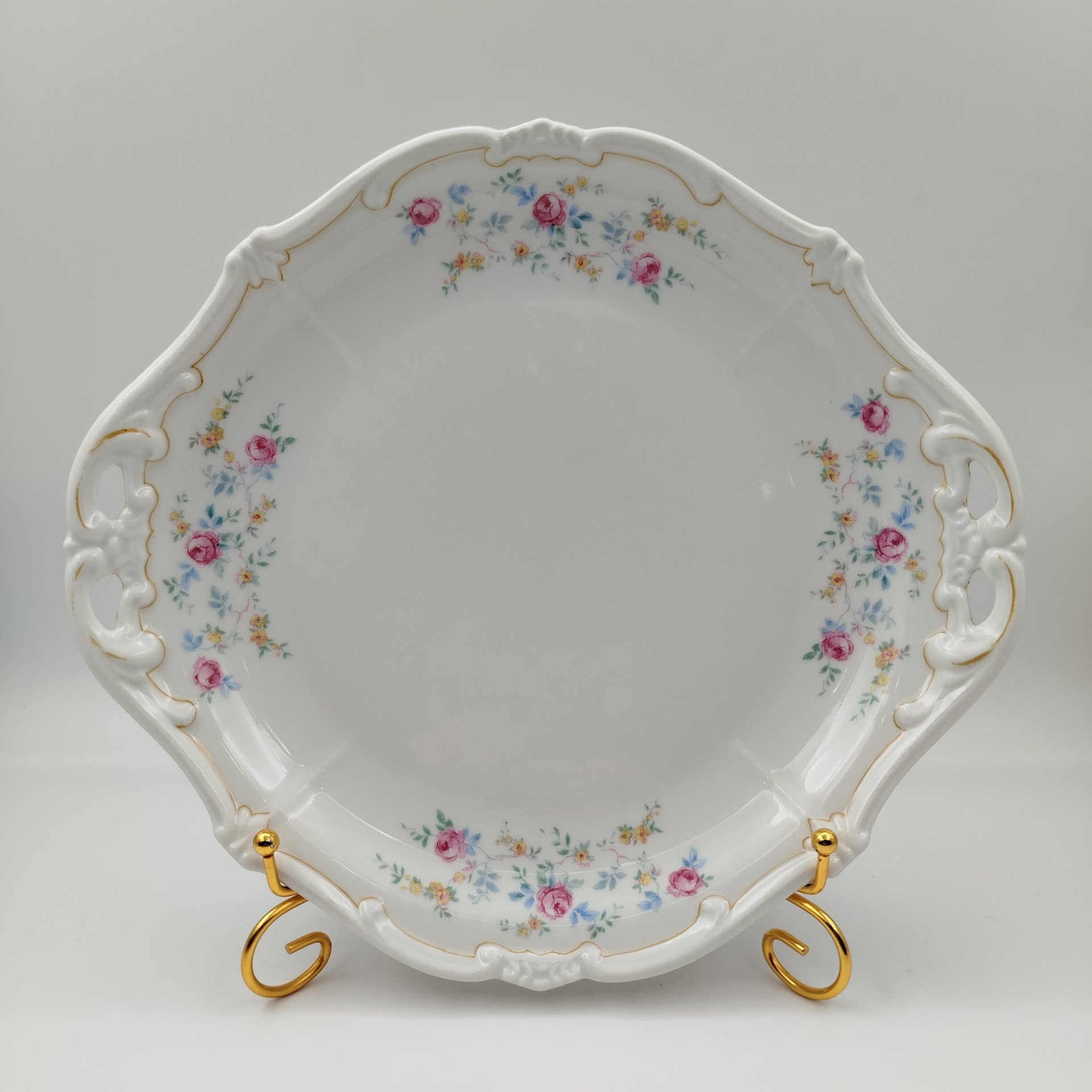 Набор для сервировки стола (Блюдо с ручками и 2 закусочные тарелки), фарфор, деколь, Weimar Porzellan (Веймарский фарфор), Германия, 1924-1948 гг.