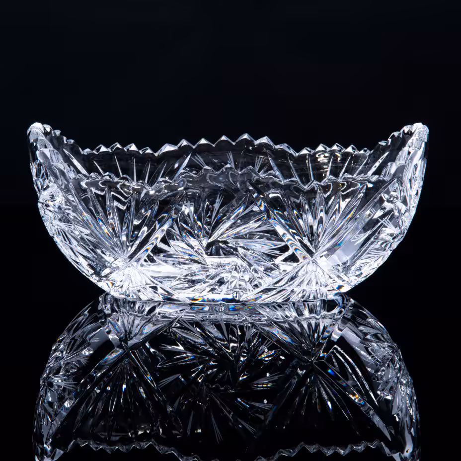 Ваза для фруктов, хрусталь, алмазная грань, СССР, 1970-1990 гг.