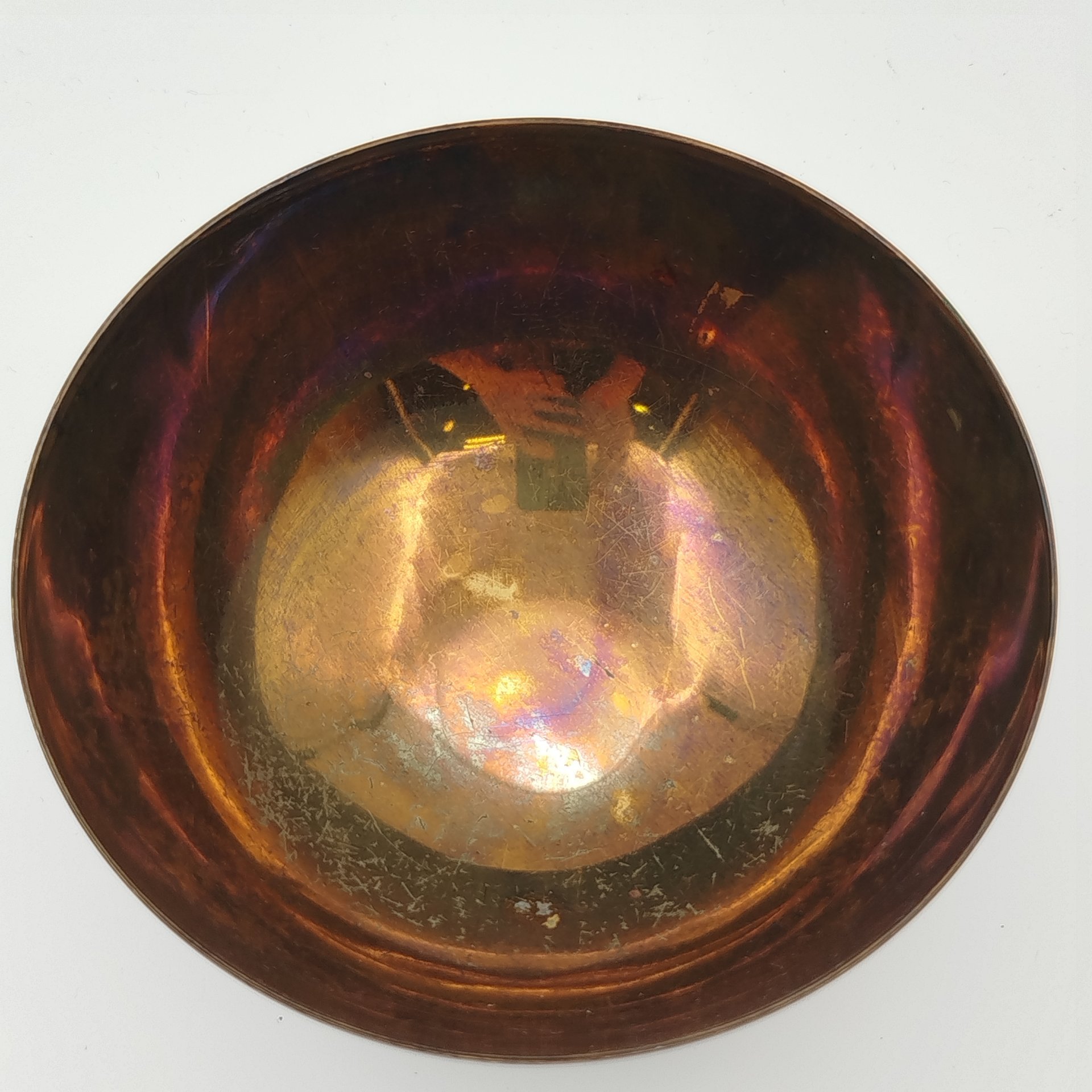 Ваза (конфетница), украшенная растительным орнаментом, мНЦ (медь-никель-цинк), СССР, 1970-1990 гг.